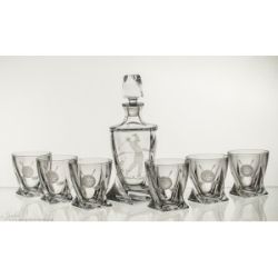 Karafka kryształowa i 6 szklanek