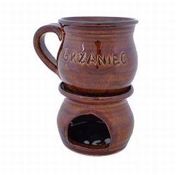 Zestaw 2 kubków + podgrzewacz