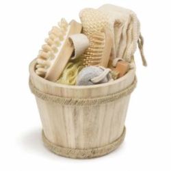 Wiaderko z akcesoriami do kąpieli