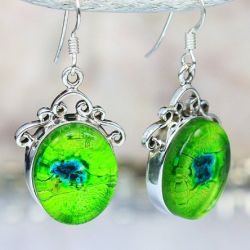 Srebrne kolczyki Szkło Wielobarwne