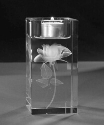 Kryształowy Świecznik z różą