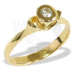 Pierścionek złoty z cyrkonią