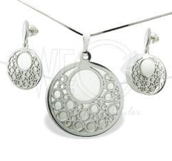 Komplet srebrny kolczyki z wisiorkiem